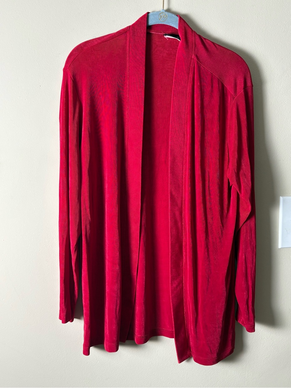 Citiknits Women's Open-Front Red Cardigan Sweater M